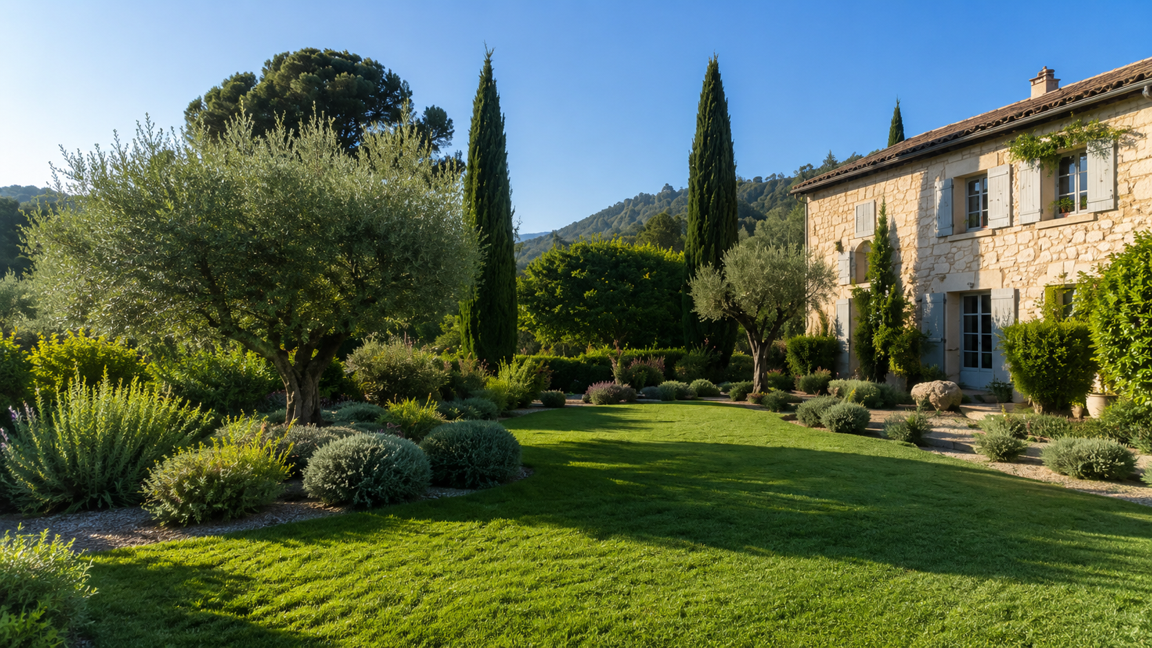 Entretien régulier d’un jardin de mas provençal dans le Luberon
