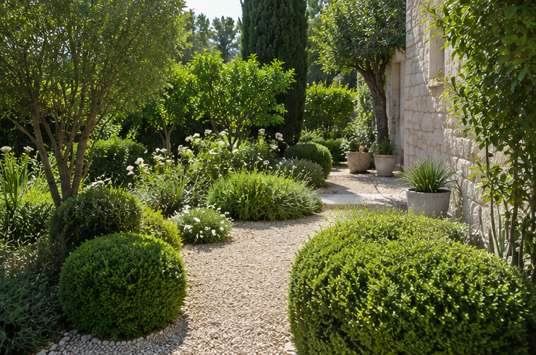 Entretien régulier d’un jardin de mas provençal dans le Luberon